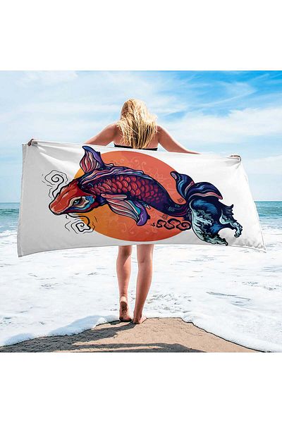 The Lucid Lab The Great Goldfish - Πετσέτα θαλάσσης με ψάρια - Microfiber