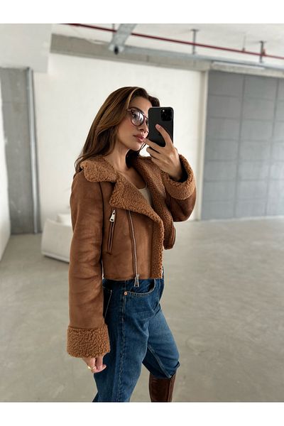 Laluvia Bitter Brown Dakota Suede Shearling Coat