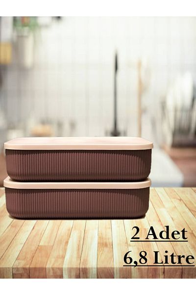 Bayev 2 Pieces 6.8 Liter Purple Storage Container Crisper Food Storage Toy Box