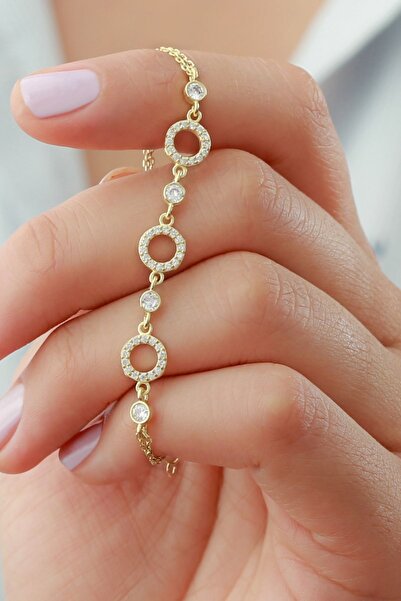 Silvano Jewelry 925 Ayar Gümüş Halka Taşlı Bileklik