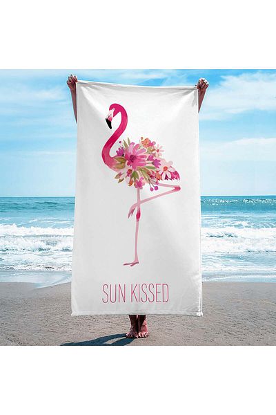 The Lucid Lab Sun Kissed - Γραπτή πετσέτα παραλίας Flamingo - Microfiber