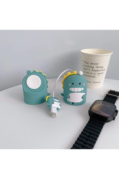 Miscase Apple Watch Tüm Cihazlara Uyumlu Karikatürlü Sevimli Şarj Standı ve K...