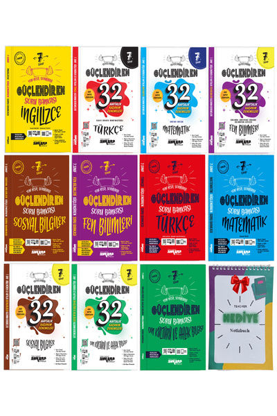 Ankara Yayıncılık 7. Sınıf 2024 Güncel Tüm Dersler Güçlendiren Soru Bankası v...