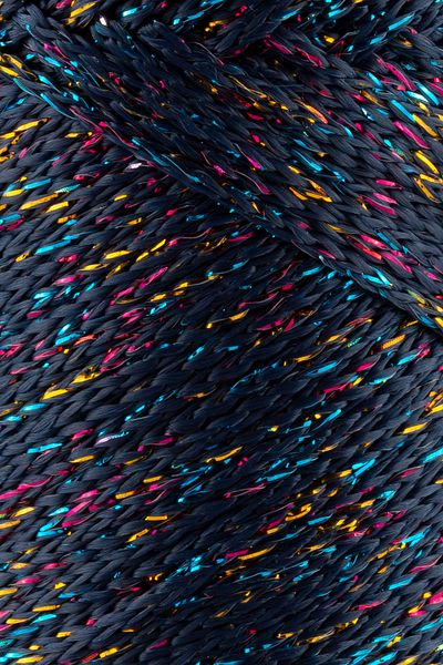 SENSY Multi Sparkle Glitter Multicolored Thread 100 Gr Polyester Macrame Thread Navy Blue 1.5 Mm - 150 M