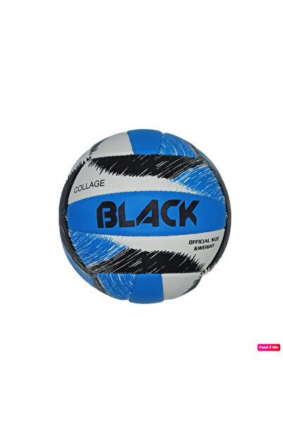 BLACK كرة طائرة من جلد البولي يوريثين مكونة من 18 لوحة مخيطة يدويًا من Collage