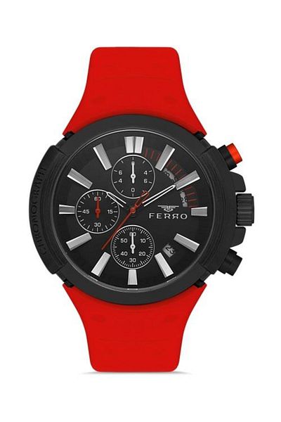 FERRO Men's Red Color New Season Sport Wristwatch 5 Colors + Bracelet Gift
