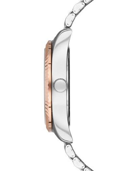 FERRO Men's Silver-Rose Color Double Calendar Wristwatch + 8 Color Bracelet Gift