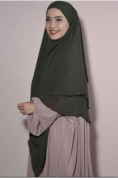 özlem giyim TESETTUR 3-LAYER SCRAMBLED WITHOUT SCRAMBLESS SUFLE KHIMAR