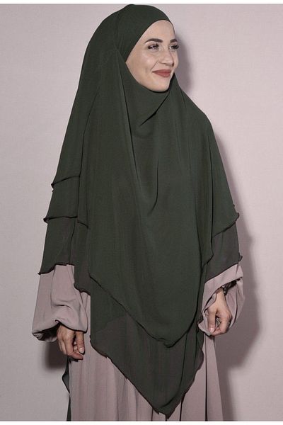 özlem giyim TESETTUR 3-LAYER SCRAMBLED WITHOUT SCRAMBLESS SUFLE KHIMAR