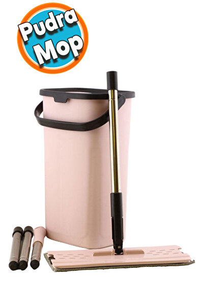 NZB Flat Mop Bez Banyo Ev Ofis Yer Duvar Parke Silme Temizlik Kova Seti Paspa...