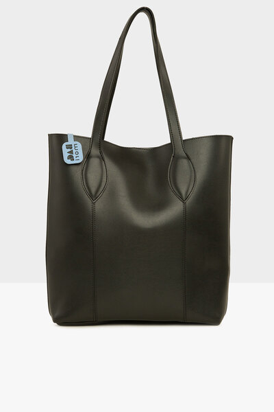 Bagmori Μαύρη γυναικεία ραμμένη τσάντα tote με λουράκι M000008122