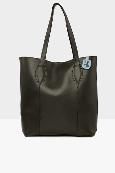 Bagmori Black Women's Stitched Drop Strap Tote Bag M000008122