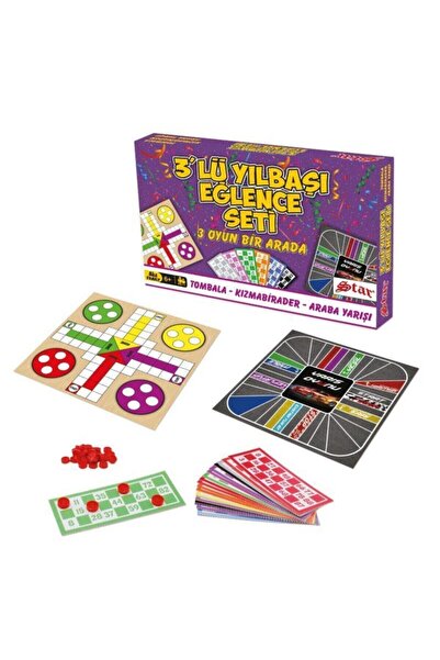 Star Üçlü Yılbaşı Eğlence Seti Tombala-kızmabirader-araba Yarışı