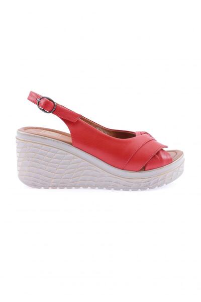 DGN Wedge Heeled Sandals Red Genuine Leather 291163219
