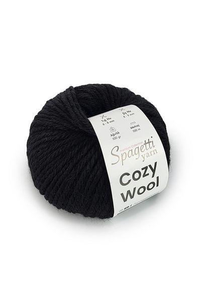 Spagettiyarn Απαλό Μαλλί Μαύρο Πλεκτό Νήμα