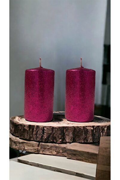 Lecarbee Candles 2’li Simli Silindir Mum – Fuşya