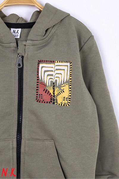 nk kids Boy's Zippered Cardigan Khaki 45623