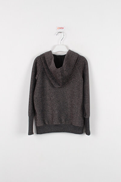 incity Girl's Smoked Hooded Zippered Glittery Tracksuit Top