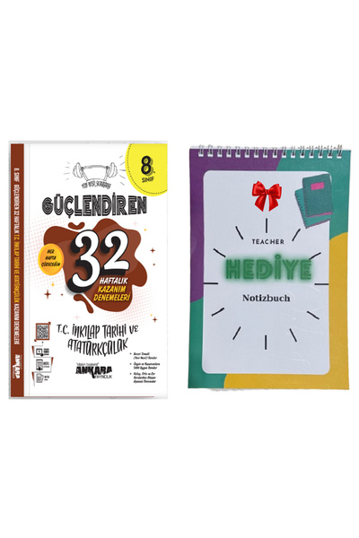 Ankara Yayıncılık 8. Sınıf Güncel 2024 T.C. İnklap Tarihi 32 Haftalık Kazanım...