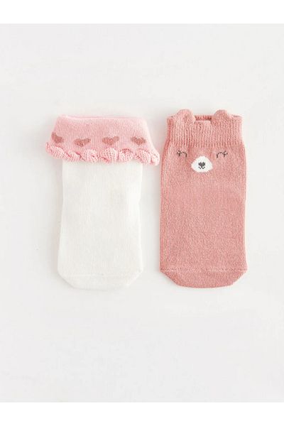 LC Waikiki LCW baby Printed Baby Girl Socks 2-Piece