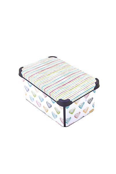 QUTU Style Box Color Zigzag Decorative Toy Box 10 Liters