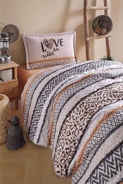 Clasy Ranforce 100% Cotton Single Bedspread Set Afro