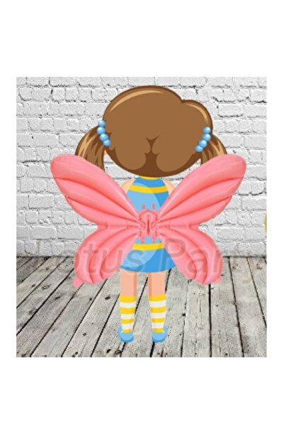 LOTUS PARTY 1 قطعة بالون من رقائق الفويل بجناح الفراشة باللون الوردي