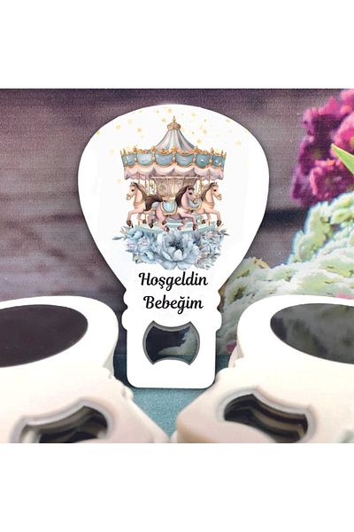 Ege ajans 10 carousel baby balloon opener magnets (card and gelatin)