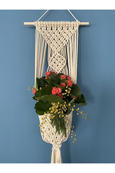 Violet Design Makrome Dekoratif Duvar Süsü Saksılık