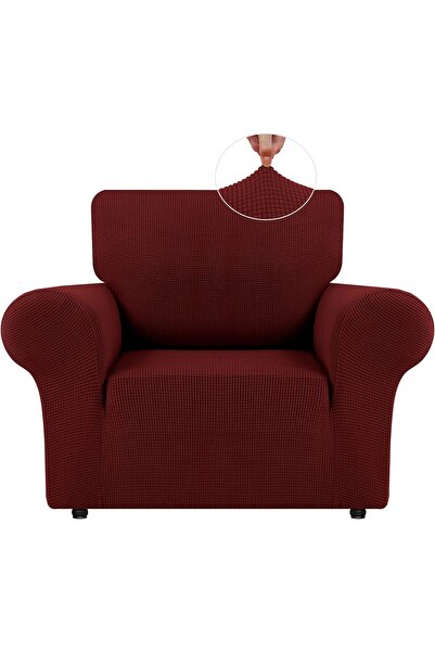 Bright Home Likrali tek kişilik koltuk örtüsü ,berjer kılıfı lastikli pitikare desen