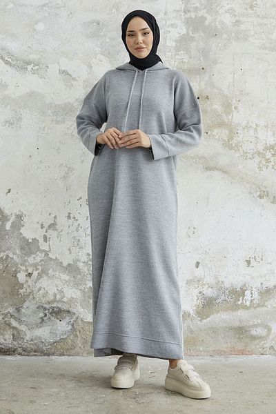 InStyle İvona Kapuzen-Strickkleid – Grau