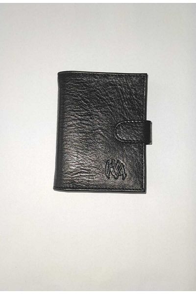 firdevsi hobi real leather vertical snap transparent card holder wallet