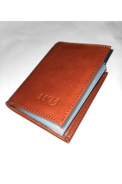 firdevsi hobi πορτοφόλι από γνήσιο δέρμα κάθετης διάφανης κατασκευής