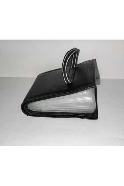 firdevsi hobi real leather horizontal elastic transparent card holder wallet