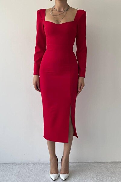 Özel Tasarım فستان ميدي شق ميدي فستان موسم جديد - 3711