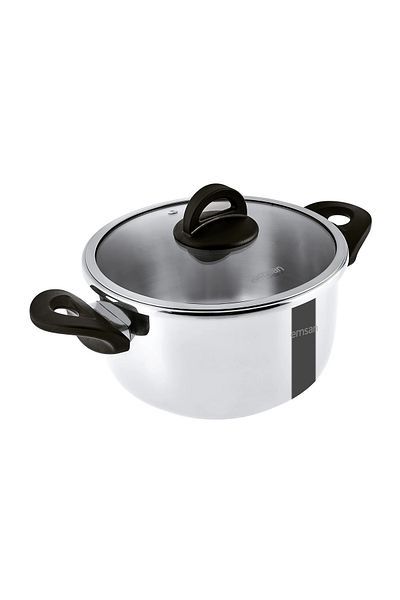 Emsan Vera Deep Steel Pot 22 Cm 4 Liters
