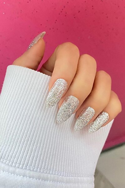 CSR Collection Gri Renk Simli Takma Tırnak (Yapıştırıcılı)