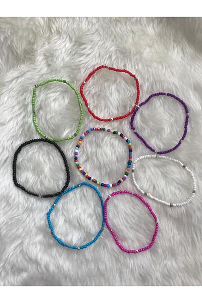 Beykan Anklet 8 Pcs Rainbow Set No:4