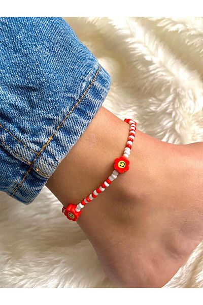 Beykan Fimo Beaded Anklet Smıle
