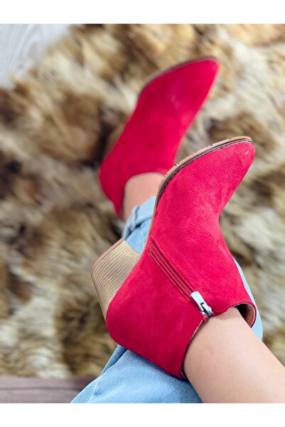 irmona DALİDA KIRMIZI SÜET DALLAS WESTERN MİNİ BOT