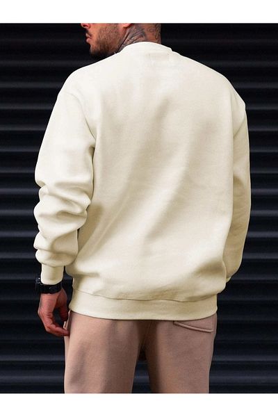 Mad&Calf Ανδρικό φούτερ Basic Plain Crew Neck Oversize