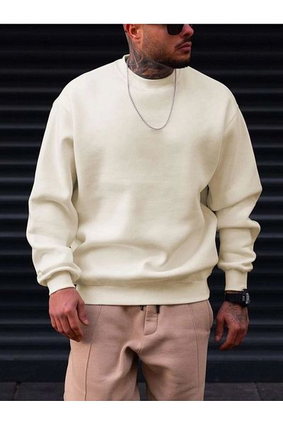 Mad&Calf Ανδρικό φούτερ Basic Plain Crew Neck Oversize