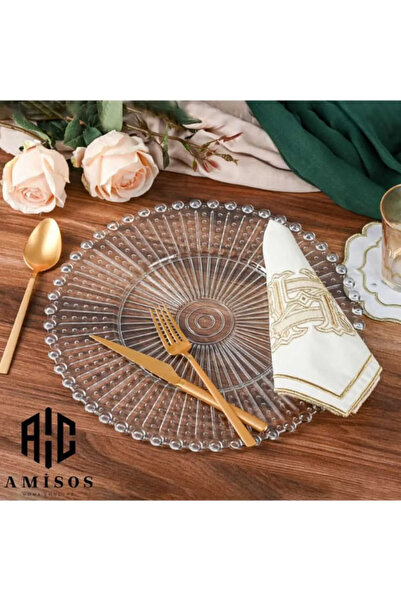 Royaleks Supla, Boncuklu Sunum Tepsisi Şeffaf Sunumluk 20 Cm.