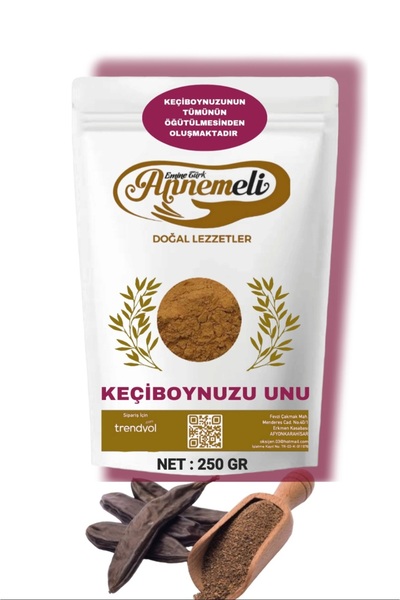EMİNE TÜRK ANNEMELİ 250 GR KEÇİBOYNUZU TOZU ( UNU ) KATKISIZ YERLİ HARNUP UNU BEBEK EK GIDA ÇEKİRDEĞİ İLE ÖĞÜTÜLMÜŞTÜR
