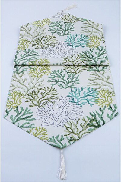 Lovi Home Duck Fabric Green Coral American Service Runner