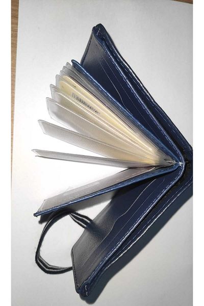 firdevsi hobi leather look vertical rubber card holder wallet