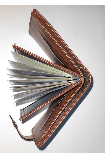 firdevsi hobi leather look horizontal snap card holder wallet
