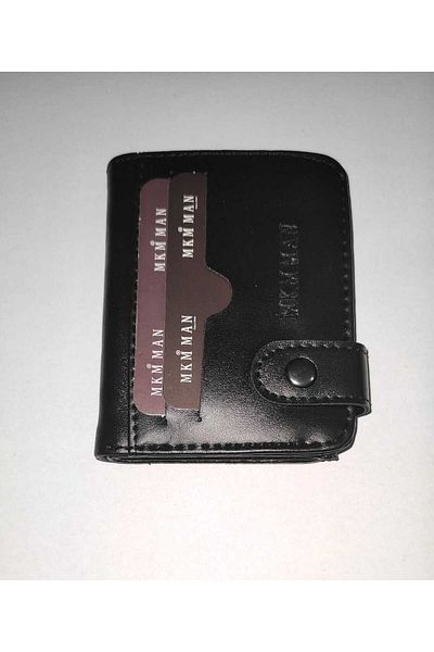 firdevsi hobi leather look vertical snap card holder wallet
