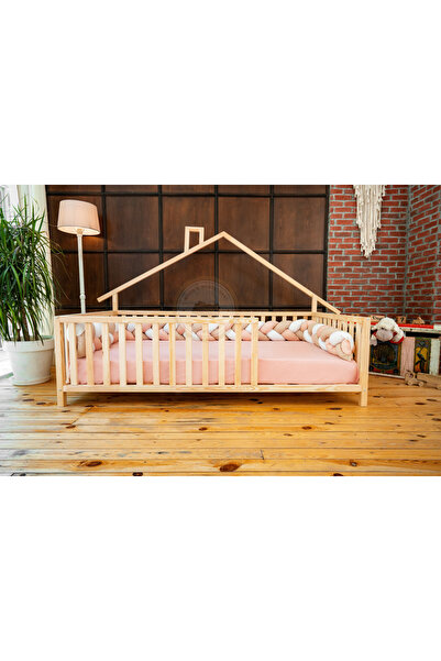 woodandmontessori Montessori Çatılı Çocuk Yatağı Organik