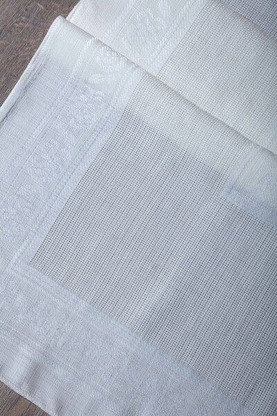 sarra Набір з 3-х килимків з бахромою з ажурної тканини - кремовий